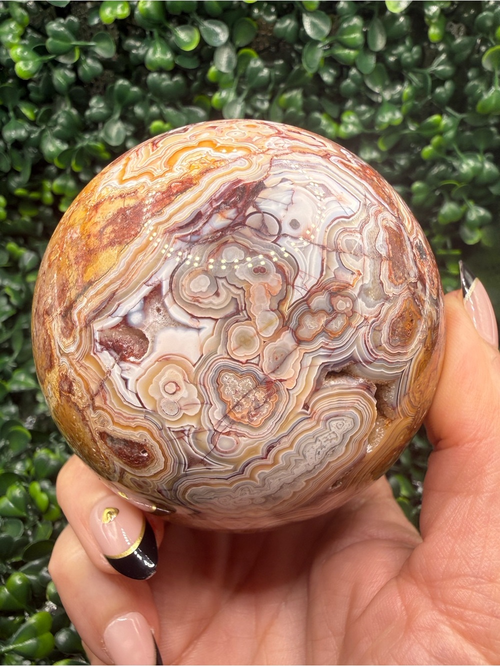 STUNNING LAGUNA LACE AGATE SPHERE 75mm - Picture 8 of 13